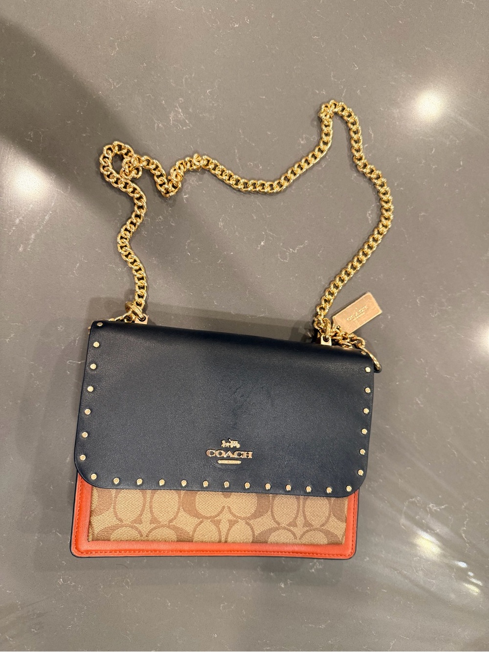 Coach Multi-Panel Crossbody with Gold Chain Trim - Picture 14 of 14